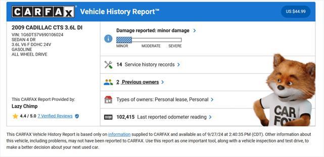 2009 cadillac cts base