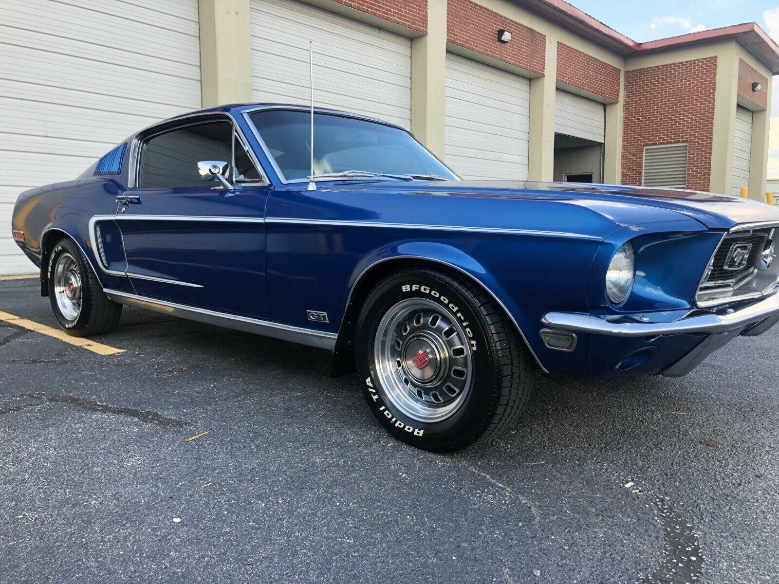 1968 ford mustang fastback gt acapulco blue 64645 miles