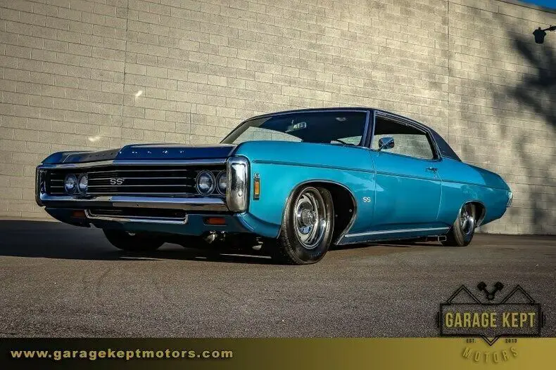 1969 chevrolet impala ss blue metallic coupe 427 v8 42404 miles