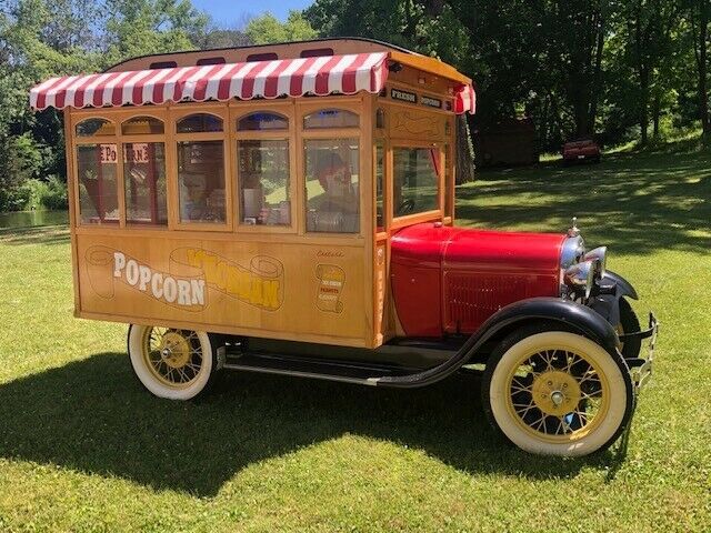 1929 model a ford, popcorn wagon, cretors, woody, collector cars, rare, antique