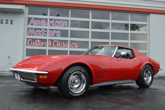 1971 chevrolet corvette red coupe automatic 72,086 miles