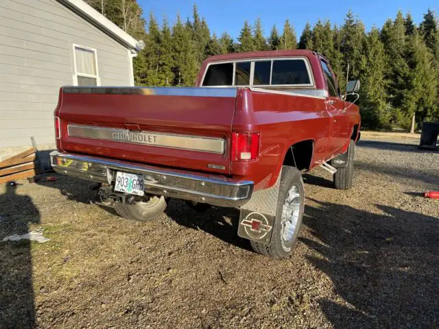 1977 chevrolet k-20 pickup red 4wd manual cheyenne