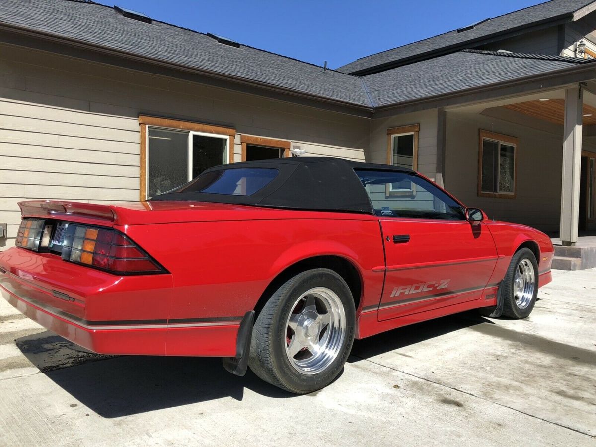 1989 chevrolet camaro iroc z convertible red rwd automatic