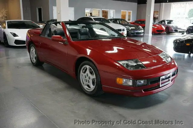 1993 nissan 300zx convertible red/blk 5spd manual leather sts brand new top rare