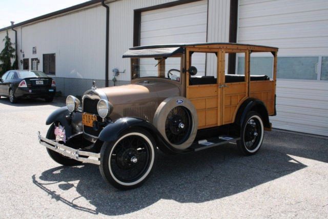 1929 model a ford woody wagon model a seats 7 - 694 miles since restored