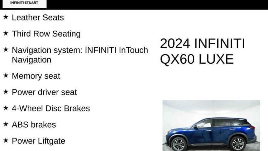 used 2024 infiniti qx60 luxe $45,000great deal 26,432 mi. location: stuart