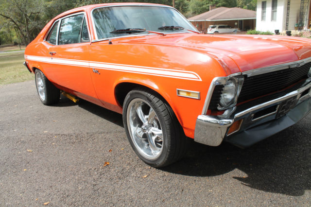 flame orange 72 " rally " nova 350/at coupe / 601-754-1794