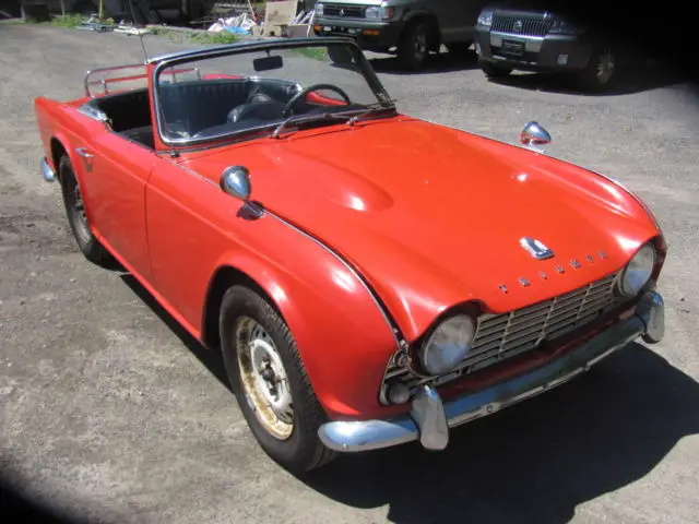 1964 64 triumph tr4 project car + parts 1963 production new convertible top