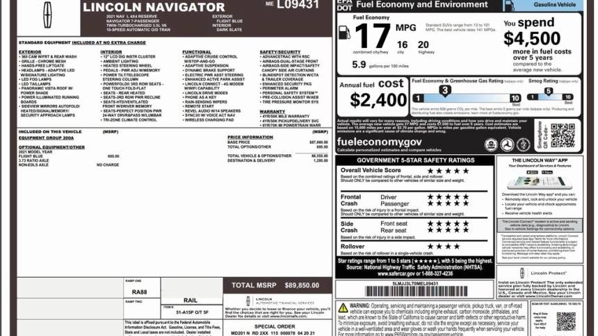 2021 lincoln navigator l reserve