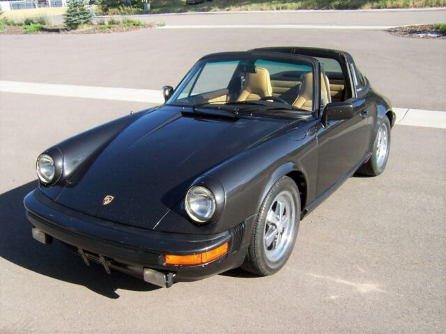 no reserve 1980 911sc porsche targa, black metallic / beige leather 63,800 miles