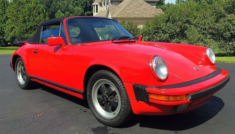 1987 porsche 911 carrera cabriolet convertible - red - low miles super shape !