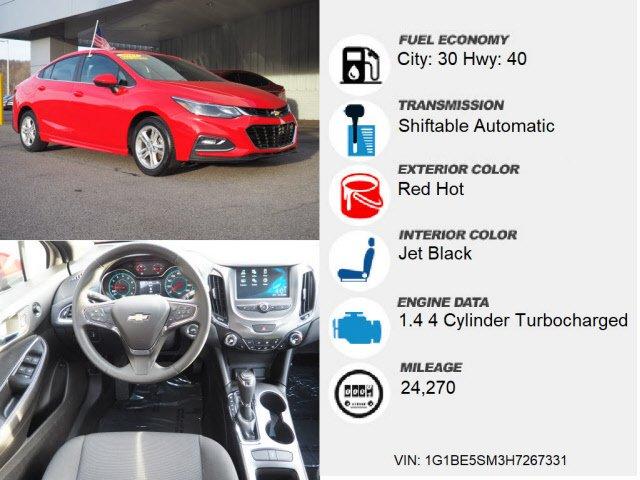 used 2017 chevrolet cruze lt sedan windber, pa 15963 for sale in windber, pennsylvania