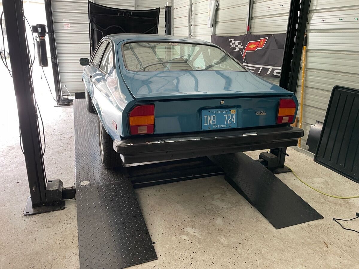 1976 chevrolet vega hatchback blue rwd manual v8 small block