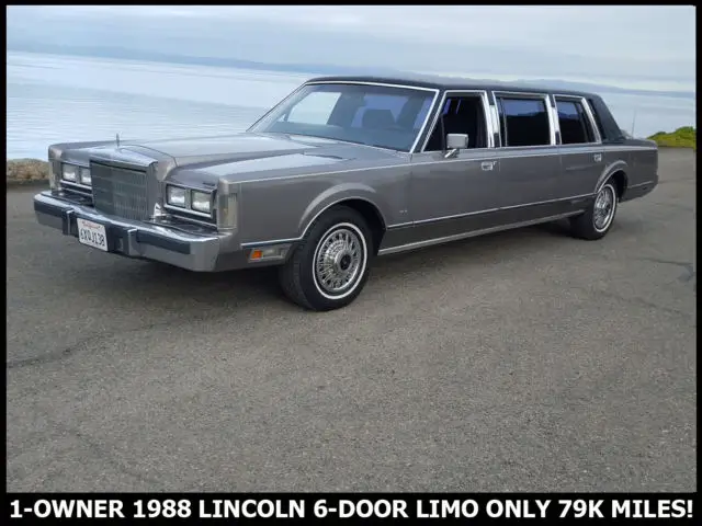 rare 1988 lincoln town car! unique six-door personal limousine only 78,900 miles