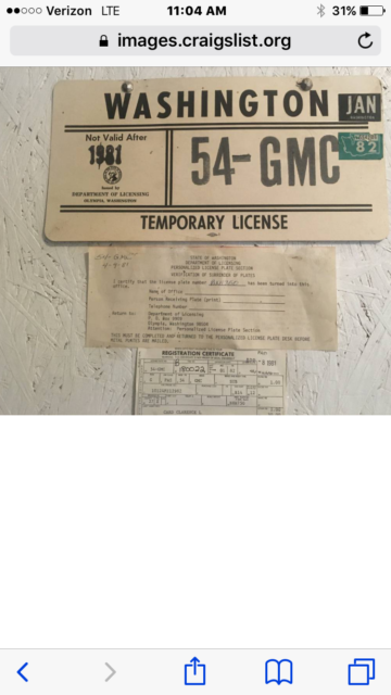 1954 gmc one owner since 1968