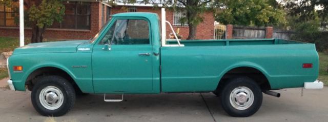 1972 chevrolet c/k-10 4wdauto truck 350 all orig 518medium green paint 60gal
