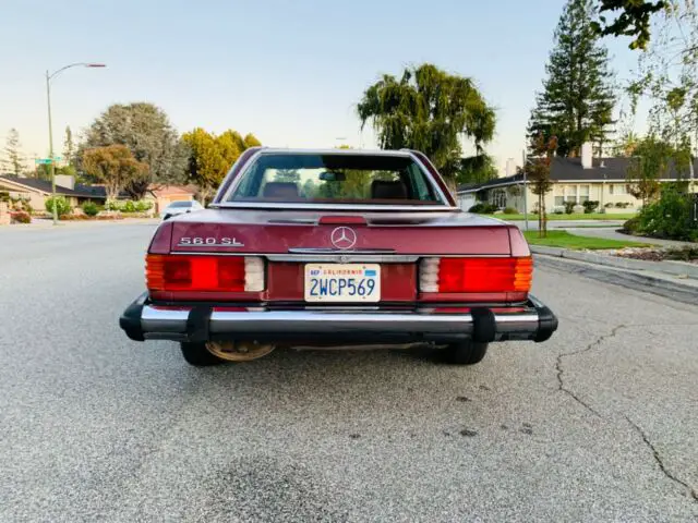1988 mercedes 560sl, desert red with cranberry interior - no rust - no accidents