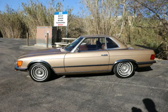 1972 mercedes benz 350sl gold convertible