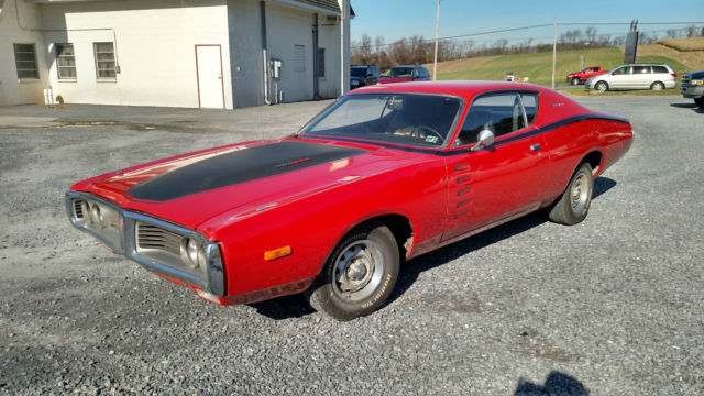 1972 dodge charger rallye fe5 bright red 340 4spd low miles!!!!! survivor!!!!!