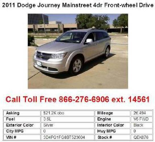 2011 dodge journey mainstreet 4dr front-wheel drive silver in dallas, tx