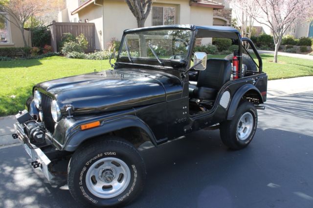 rare: 1975 jeep cj5 wrangler black / black