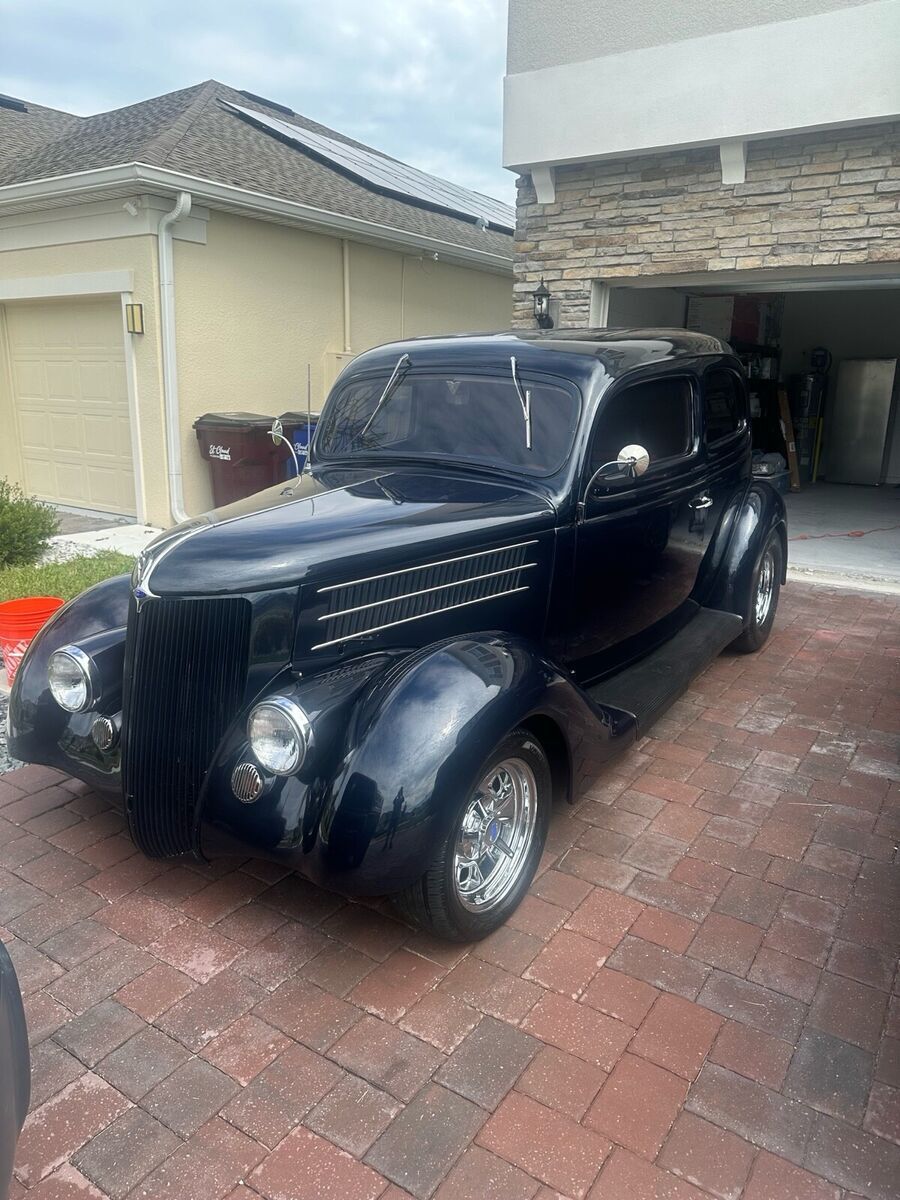 1936 ford model 48 sedan blue 2 door