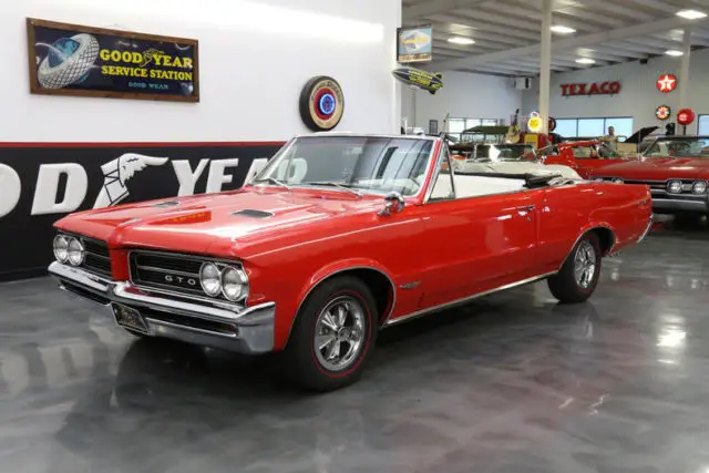 1964 pontiac gto 51018 miles red 389 v8 4 speed manual