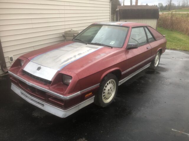 1986 dodge charger hatchback red fwd manual charger