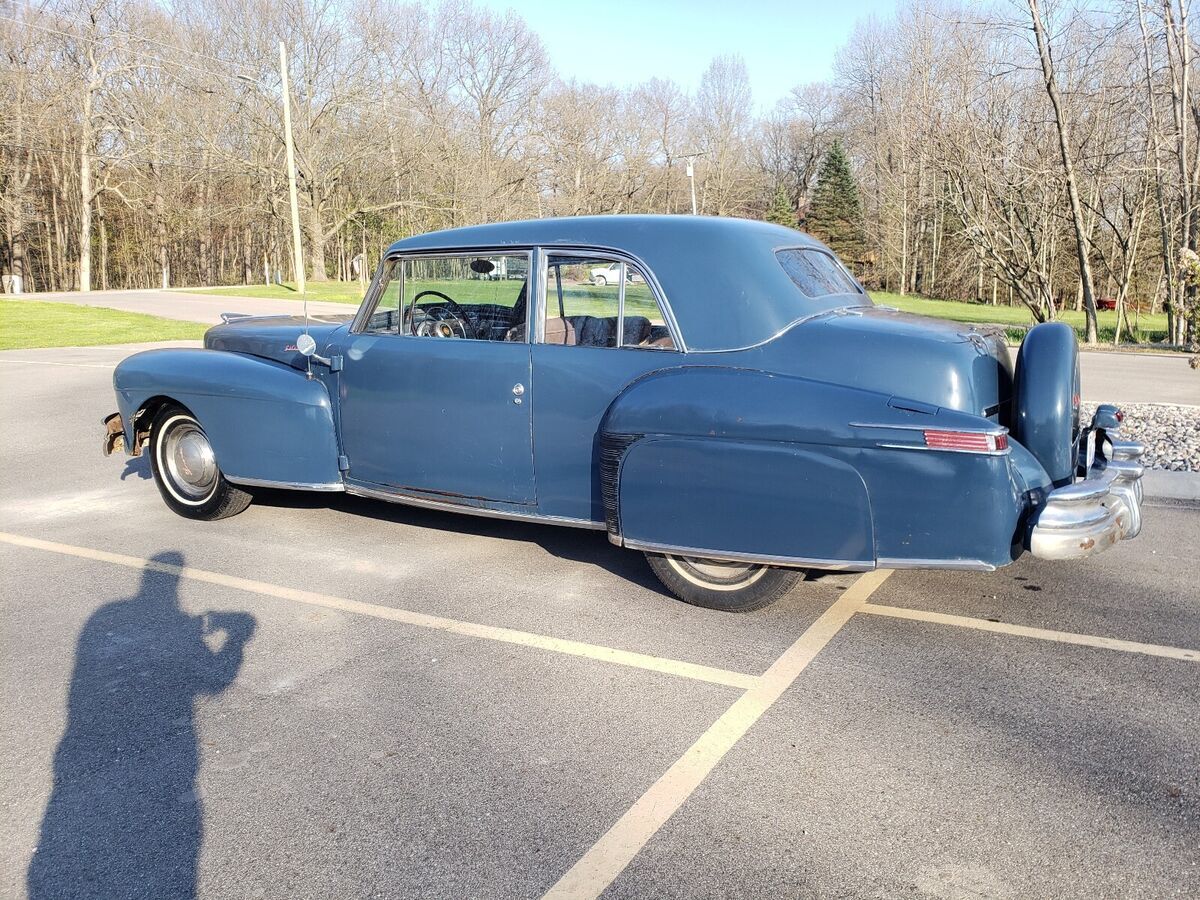 1948 lincoln continental coupe blue 2 door