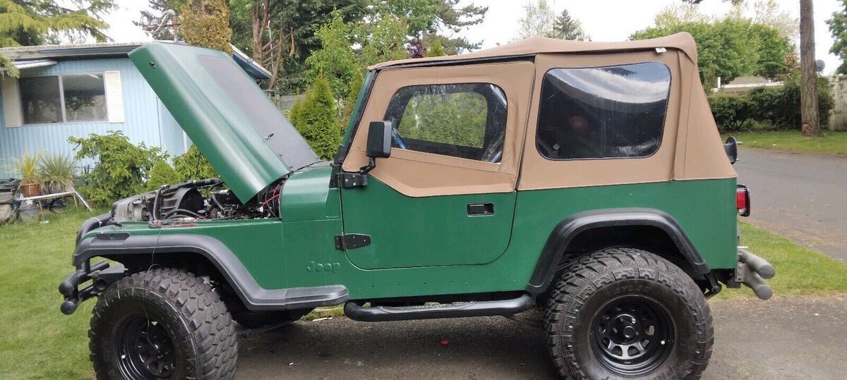 1988 jeep wrangler green 4wd manual sahara