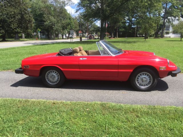 1979 alfa romeo spider veloce - 2 door red convertible 2.0l