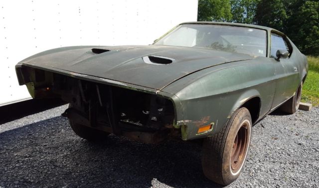 1971 mustang mach1 grabber lime m-code/4 spd. very early production