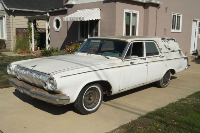 1963 dodge 330 hearse orig calif car v8/auto ambulance coroner station wagon ac