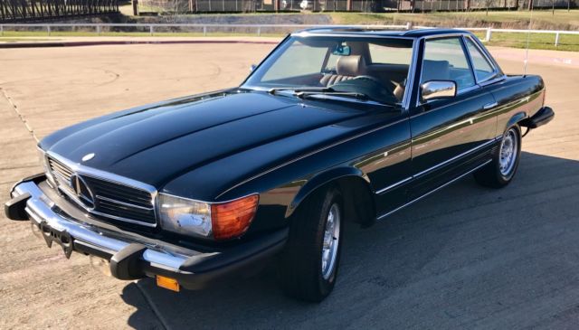 1985 mercedes-benz 380sl convertible 45k miles black on palomino