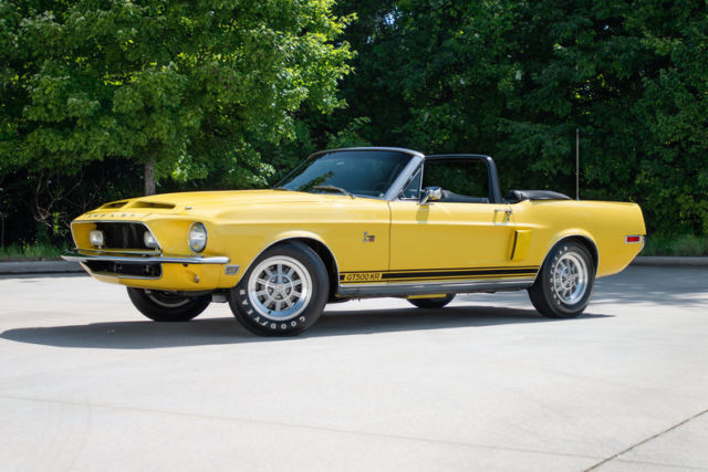 1968 ford shelby mustang gt500kr 9726 miles bright yellow convertible 428 cobra