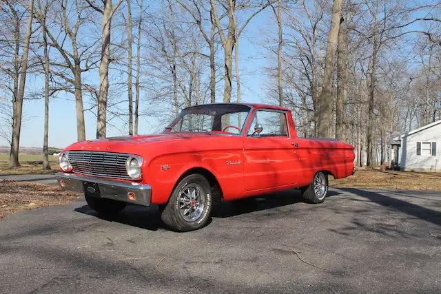 red ranchero pick up 1 of 135 260 v8 4 speed #s matching a/c
