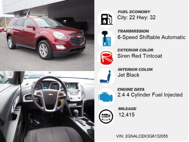 certified 2016 chevrolet equinox fwd lt windber, pa 15963 for sale in windber, pennsylvania