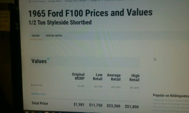 rare 1965 ford f 100 styleside short bed pickup truck