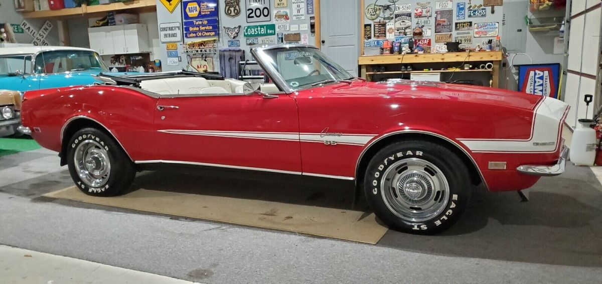 1968 chevrolet camaro rs/ss convertible #'s matching 350 motor red/white