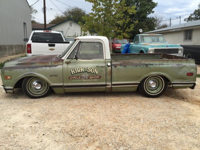 restomod, shop truck, patina, bagged, updated, c10 big back window pick up