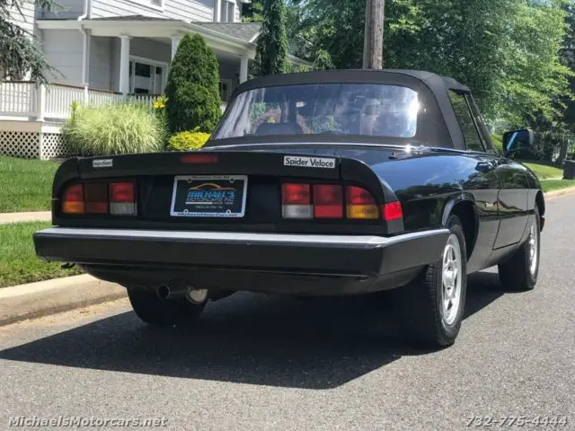 1987 alfa romeo spider veloce graduate 60,978 miles black 2.0l na i4 double ove