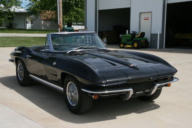 1964 corvette roadster super rare factory triple black 4 spd ps