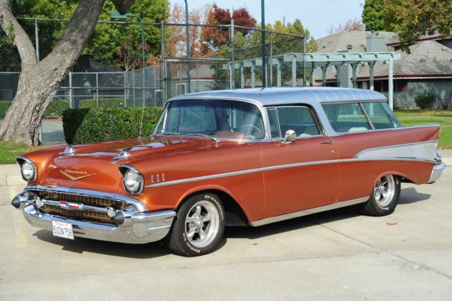 restored allsteel 1957 chevy nomad corvette 327/700r ps pdb ac california built