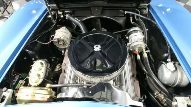 classic vintage chrome chevy vette convertible 327 v8 auto transmission blue