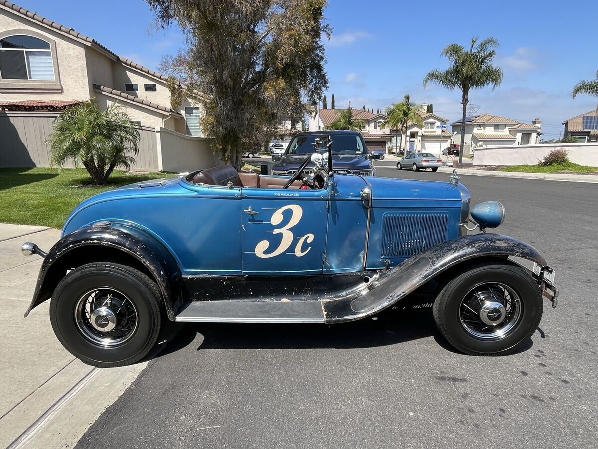 1931 ford model a convertible blue deluxe