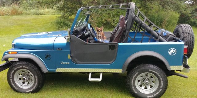very nice 4 wheel drive 1984 jurassic world jeep cj7 20k in restoration no rust