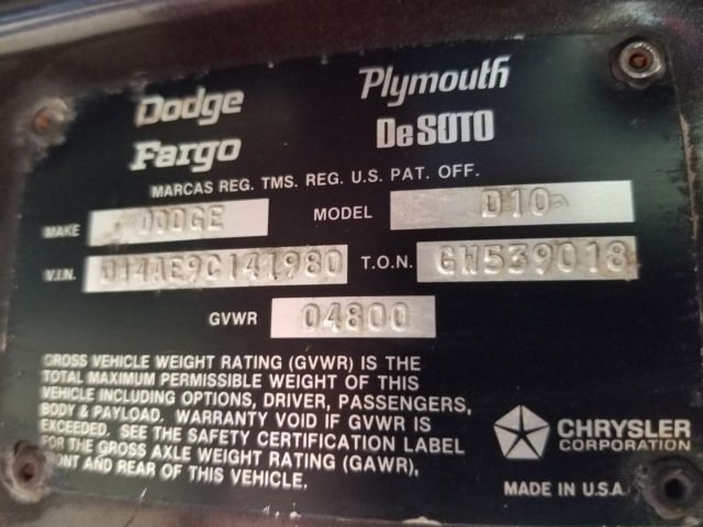 1979 dodge custom d10 lwb pickup truck auto v8 prospector truck original