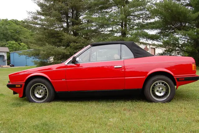 1987 maserati biturbo spyder red with tan excellent condition