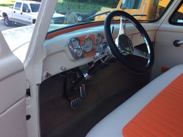 1954 ford cream/orange restored pickup
