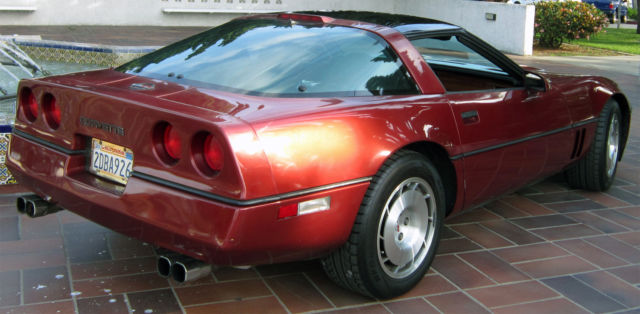1986 corvette maroon coup hard top convertible two tops low milage
